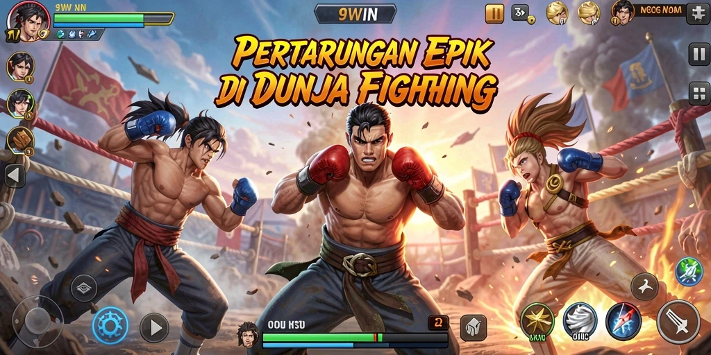 Tampilan gameplay <strong>9WIN</strong> dengan aksi pertarungan yang mendebarkan.