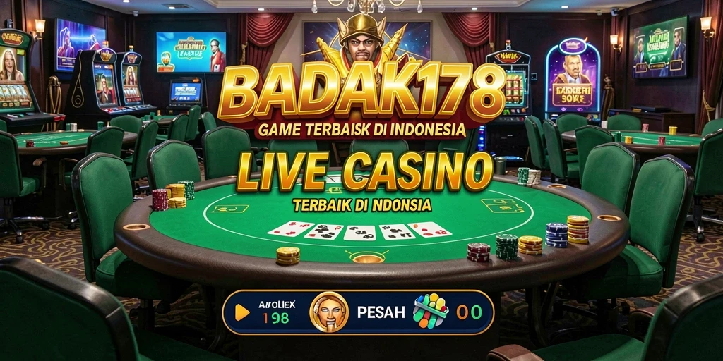 Screenshot gameplay Live Casino BADAK178 menampilkan dealer dan pemain berinteraksi.