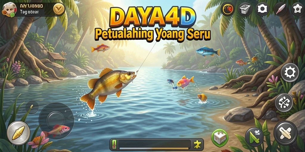 Screenshot menampilkan aksi menangkap ikan di DAYA4D dengan grafik yang memukau.