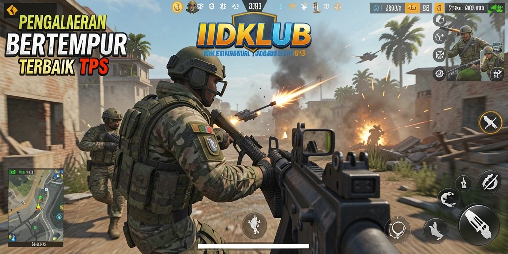 Tampilan gameplay seru dari IDKLUB, menunjukkan aksi TPS yang mendebarkan.