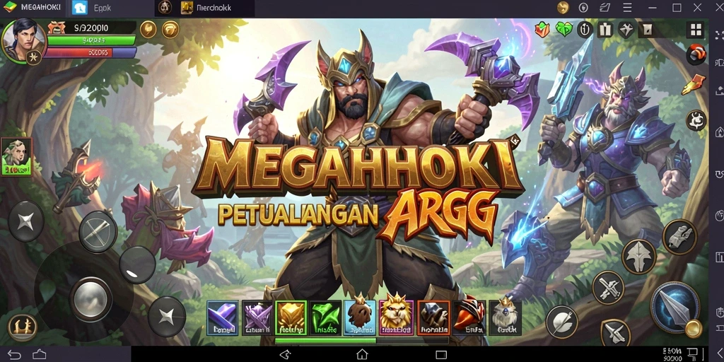 Tampilan gameplay MEGAHOKI yang epik dan menantang.
