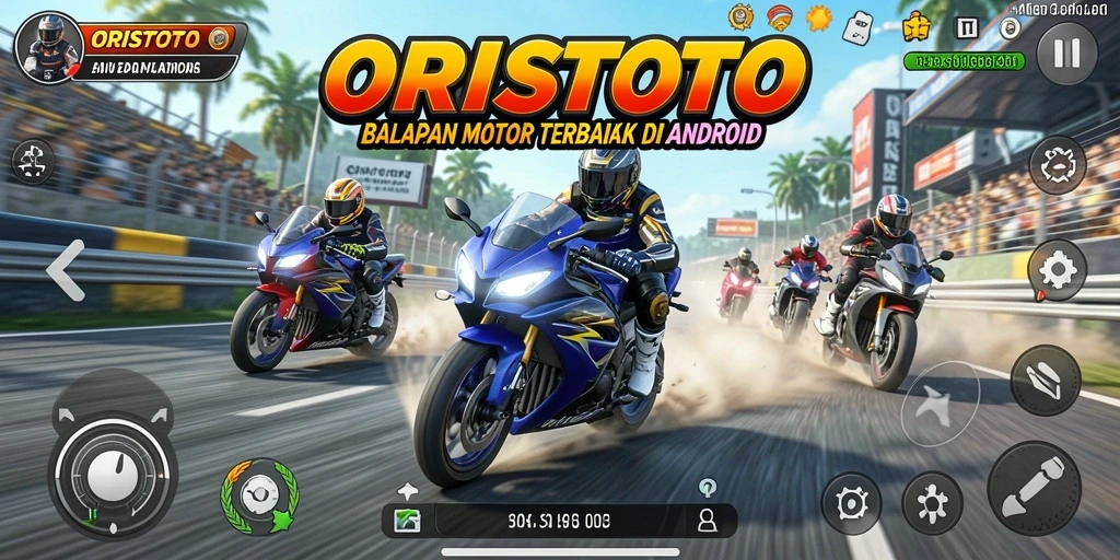 Screenshot menampilkan akselerasi mendebarkan dalam balapan motor.