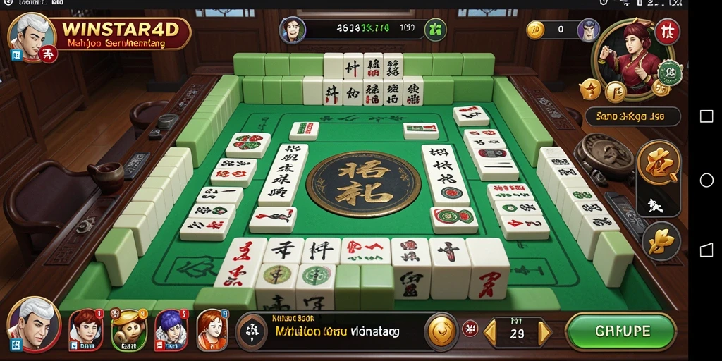 Screenshot gameplay WINSTAR4D yang mendebarkan dalam permainan Mahjong.